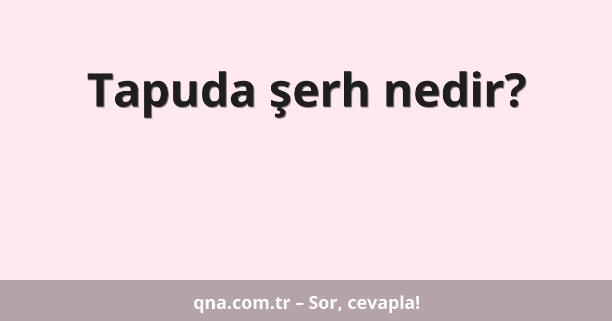 Tapuda şerh nedir?