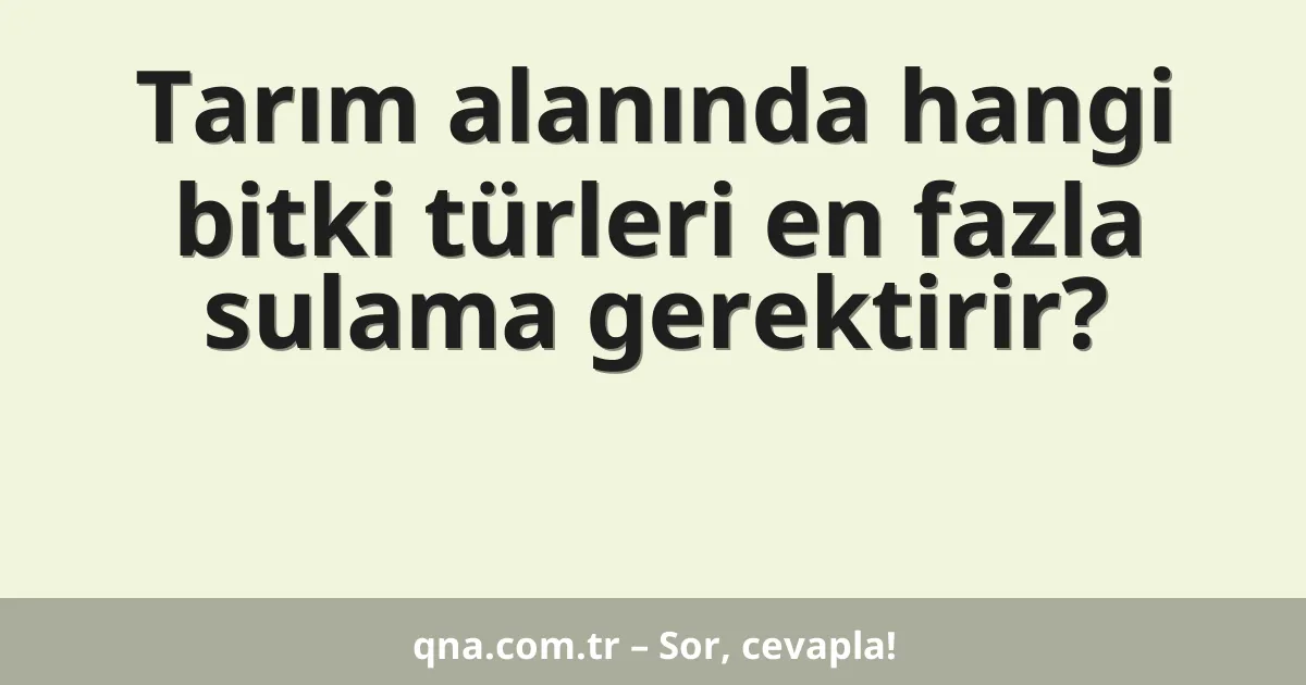 Tarım alanında hangi bitki türleri en fazla sulama gerektirir?