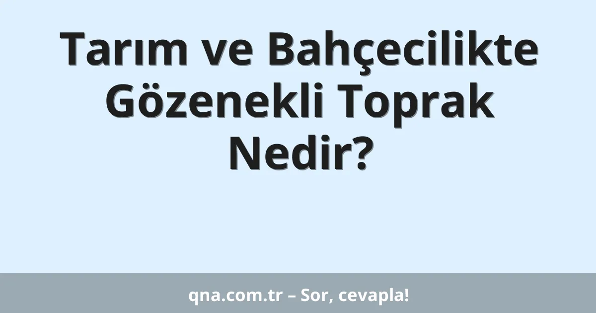 Tarım ve Bahçecilikte Gözenekli Toprak Nedir?