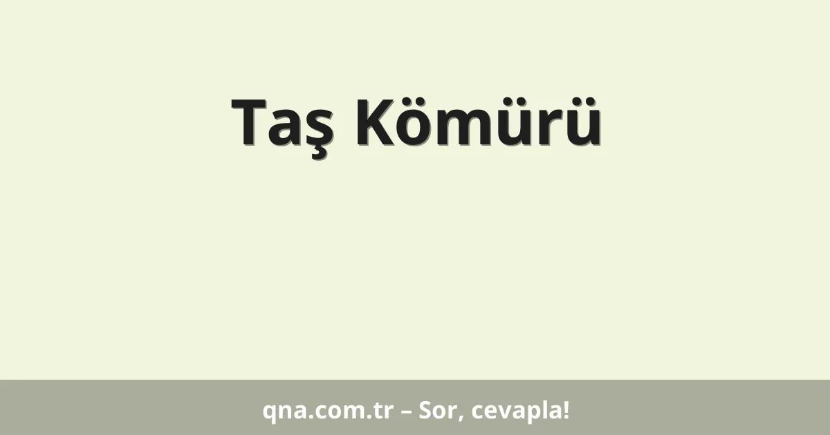 Taş Kömürü