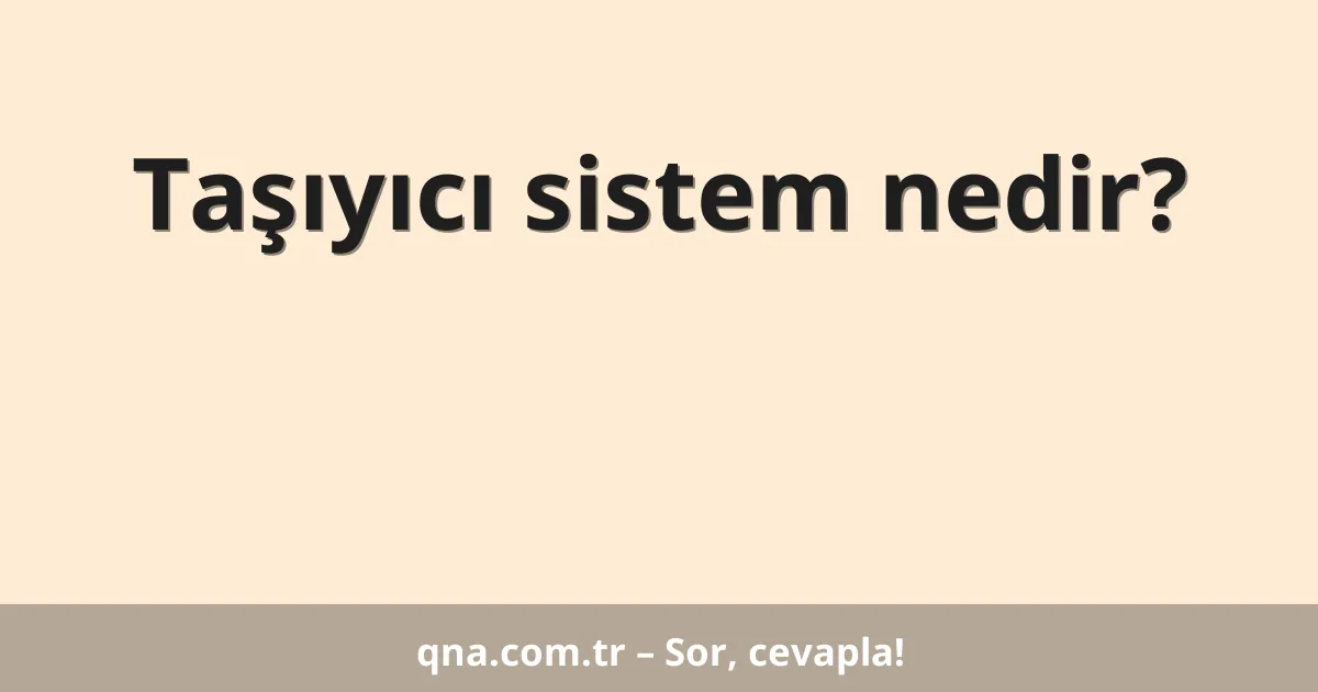 Taşıyıcı sistem nedir?