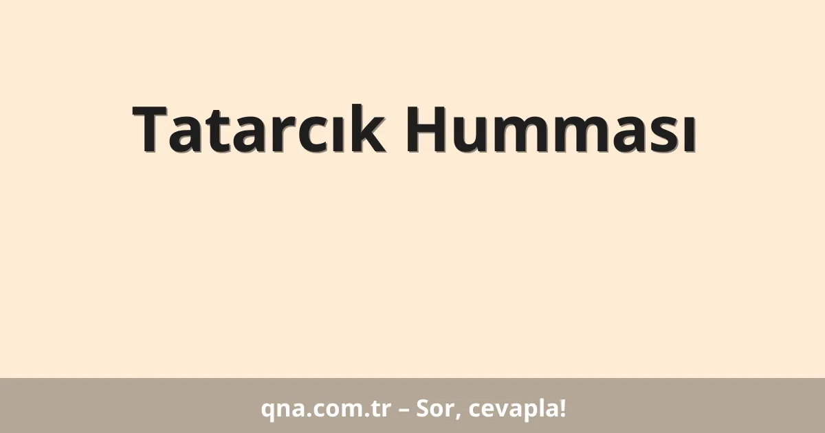 Tatarcık Humması