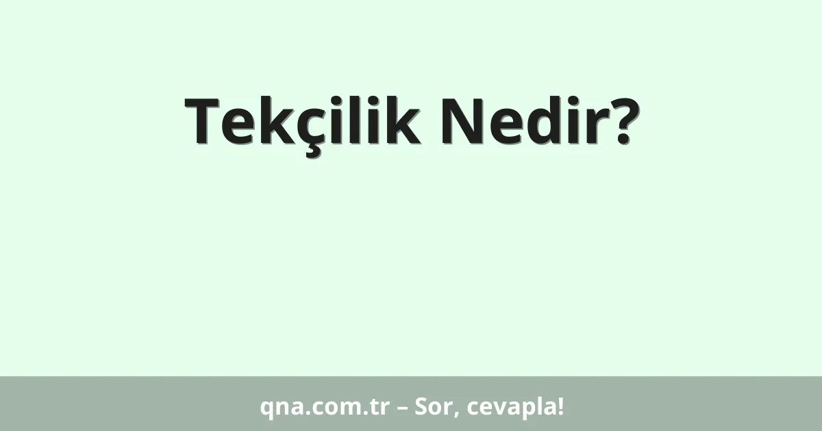 Tekçilik Nedir?
