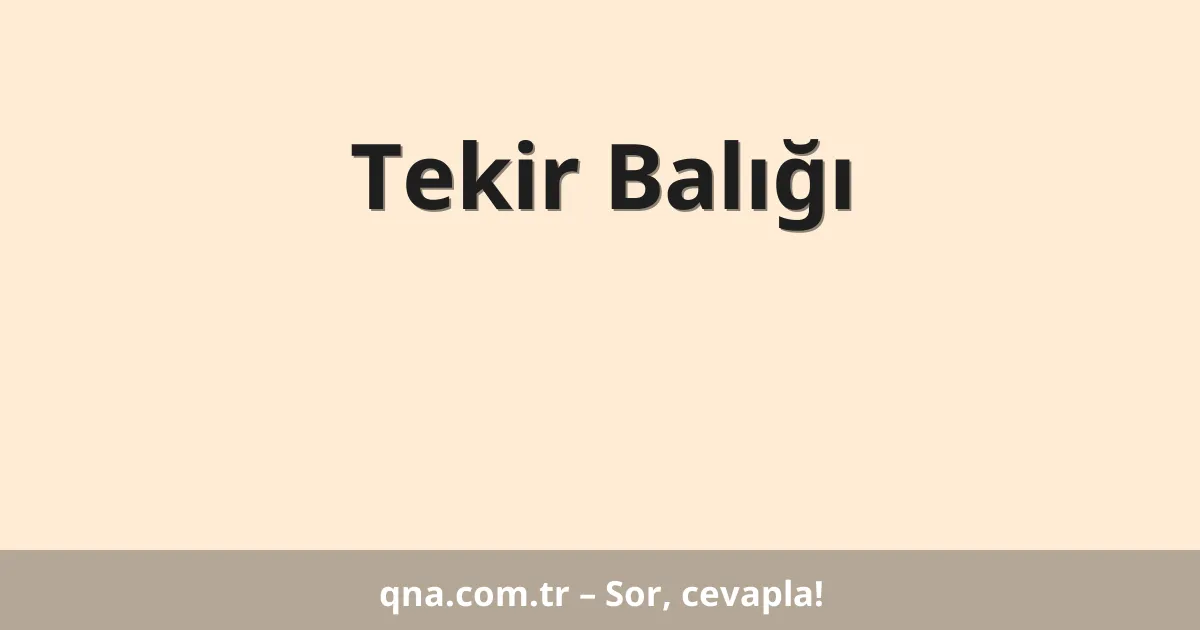 Tekir Balığı