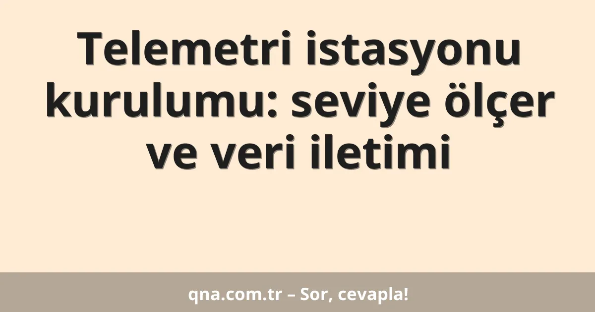 Telemetri istasyonu kurulumu: seviye ölçer ve veri iletimi