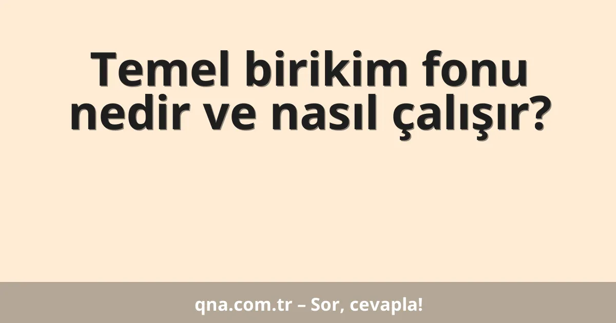 Temel birikim fonu nedir ve nasıl çalışır?