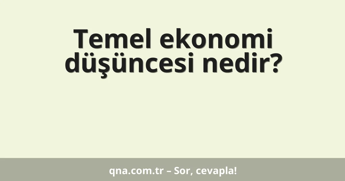 Temel ekonomi düşüncesi nedir?