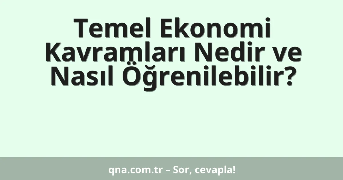 Temel Ekonomi Kavramları Nedir ve Nasıl Öğrenilebilir?