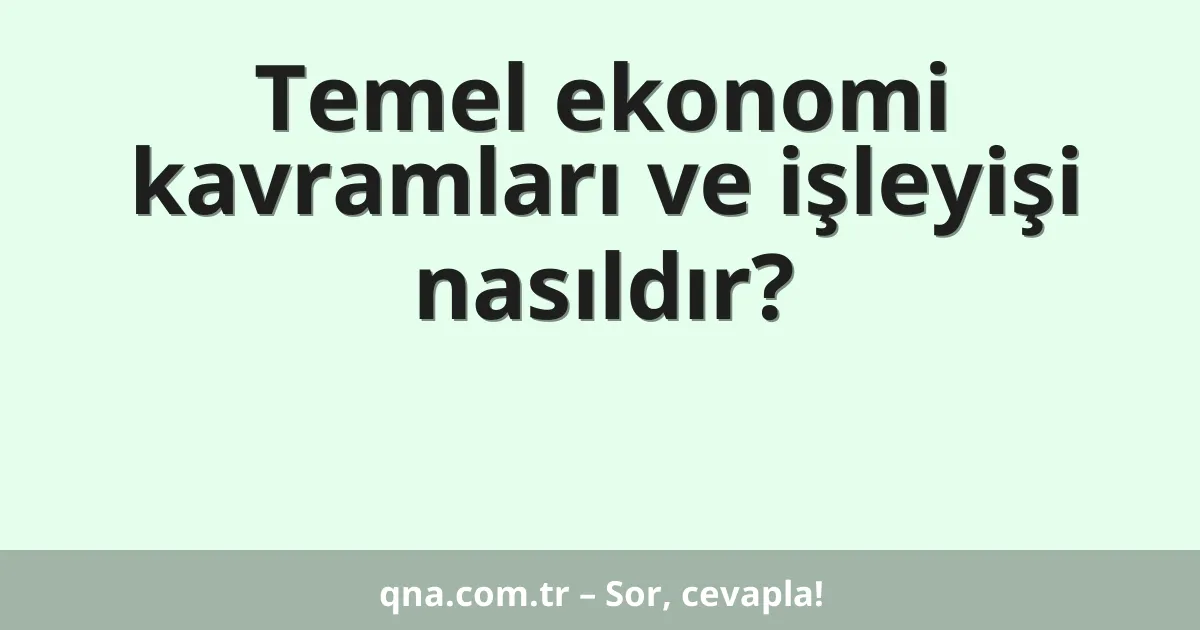 Temel ekonomi kavramları ve işleyişi nasıldır?