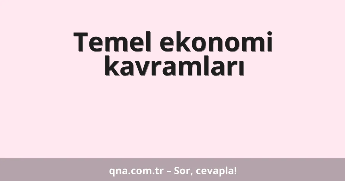 Temel ekonomi kavramları