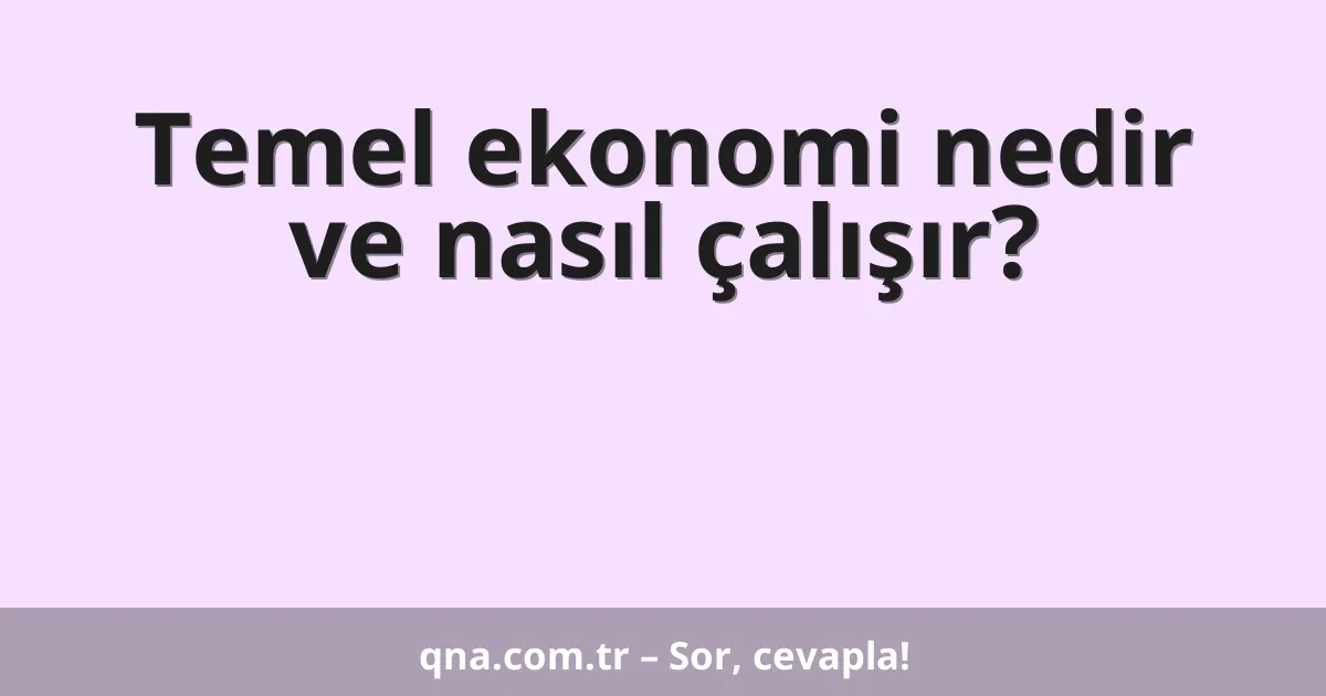 Temel ekonomi nedir ve nasıl çalışır?