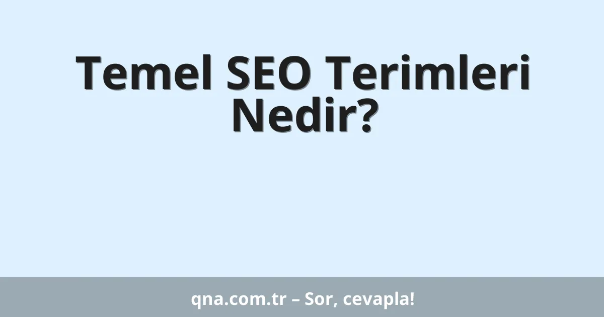 Temel SEO Terimleri Nedir?
