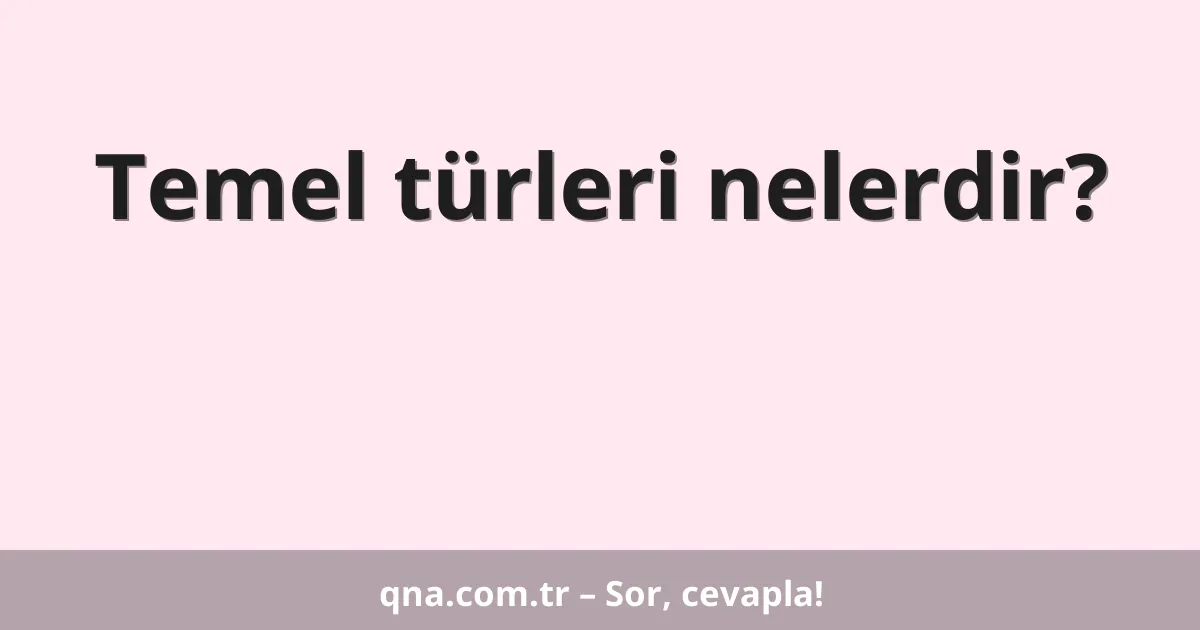 Temel türleri nelerdir?