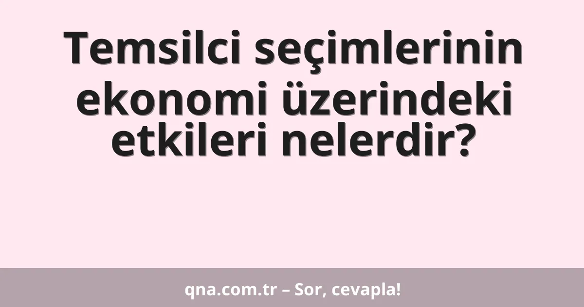 Temsilci seçimlerinin ekonomi üzerindeki etkileri nelerdir?