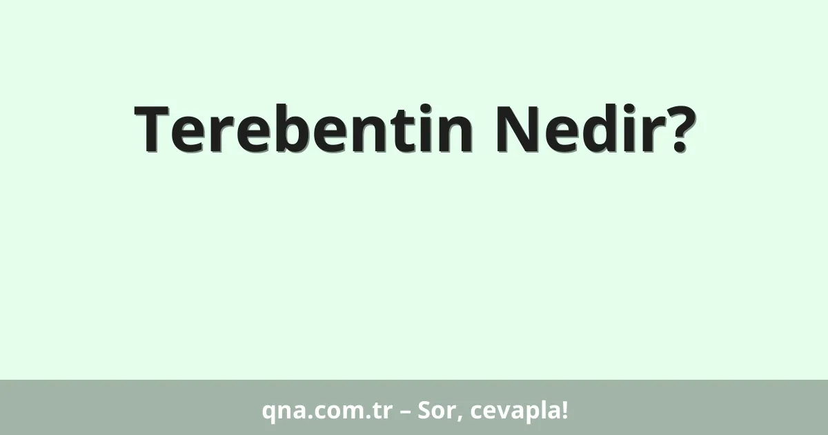 Terebentin Nedir?