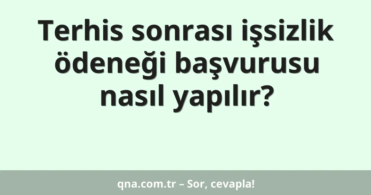 Terhis sonrası işsizlik ödeneği başvurusu nasıl yapılır?