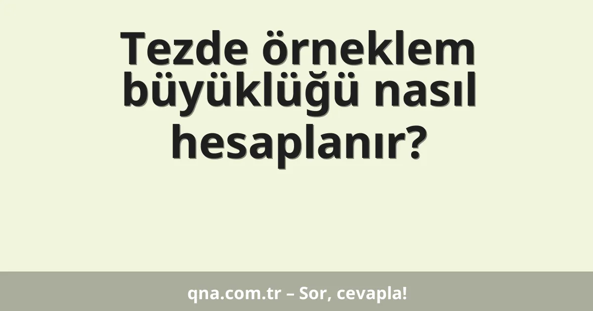 Tezde örneklem büyüklüğü nasıl hesaplanır?