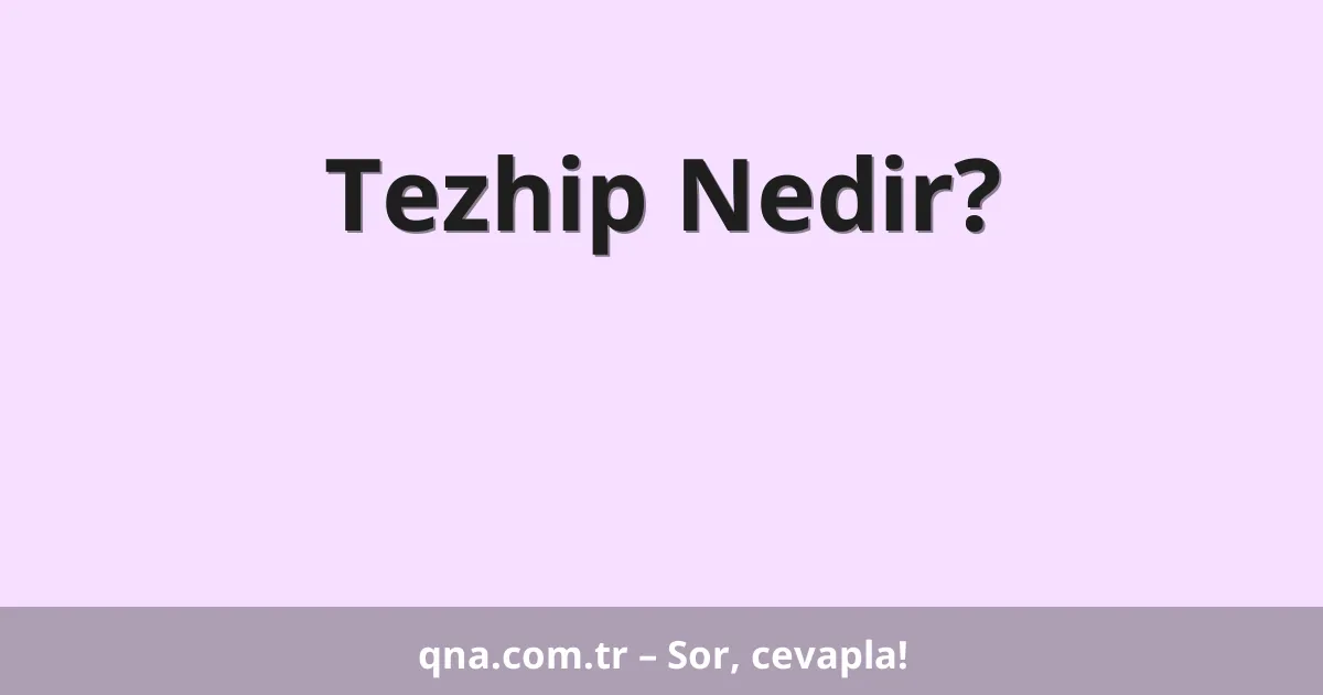Tezhip Nedir?