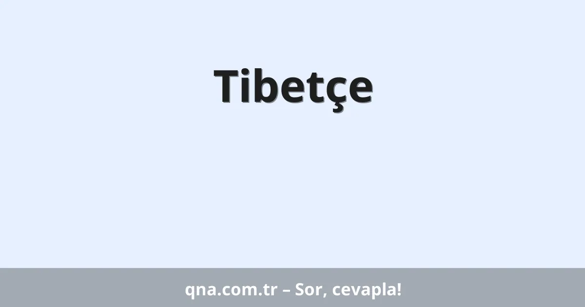 Tibetçe