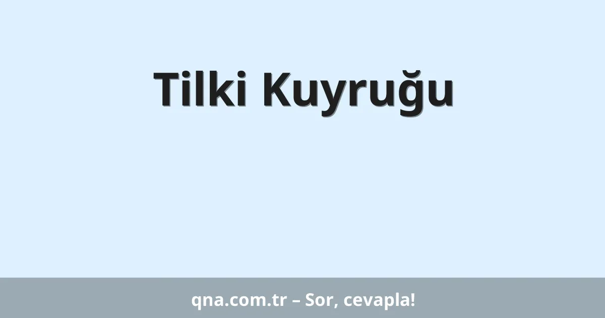 Tilki Kuyruğu