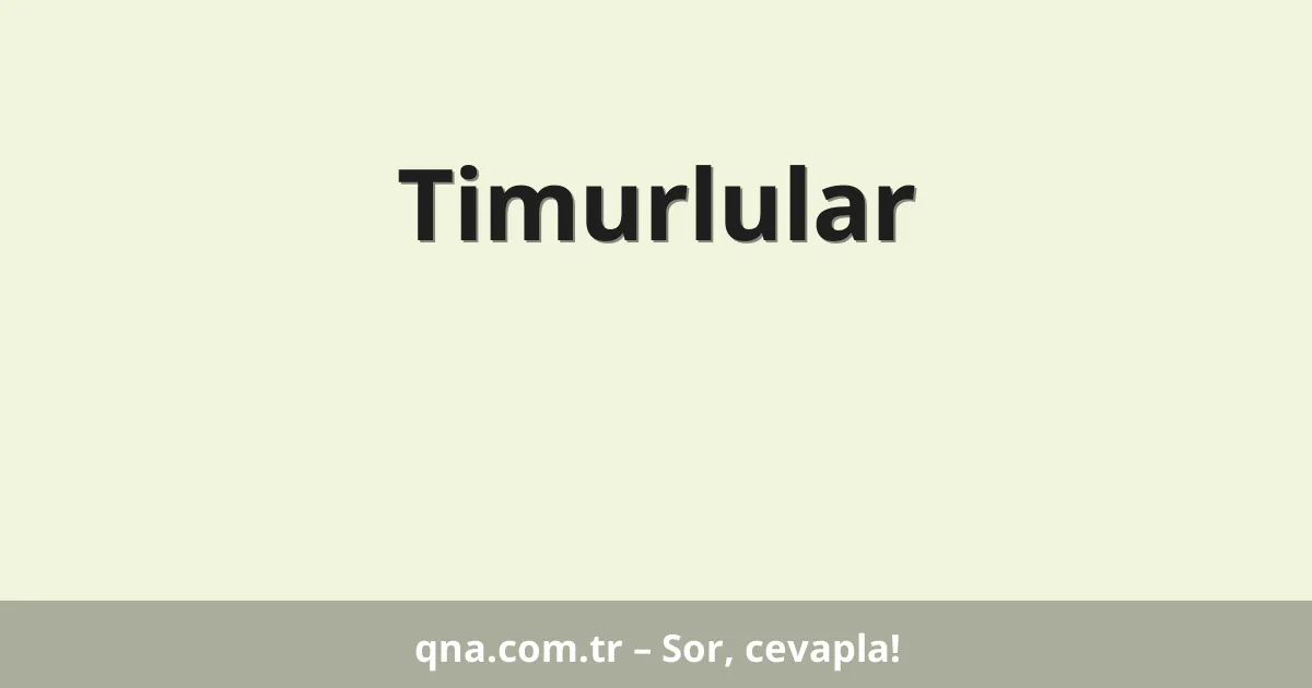 Timurlular