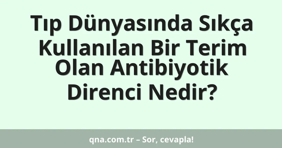 Tıp Dünyasında Sıkça Kullanılan Bir Terim Olan Antibiyotik Direnci Nedir?
