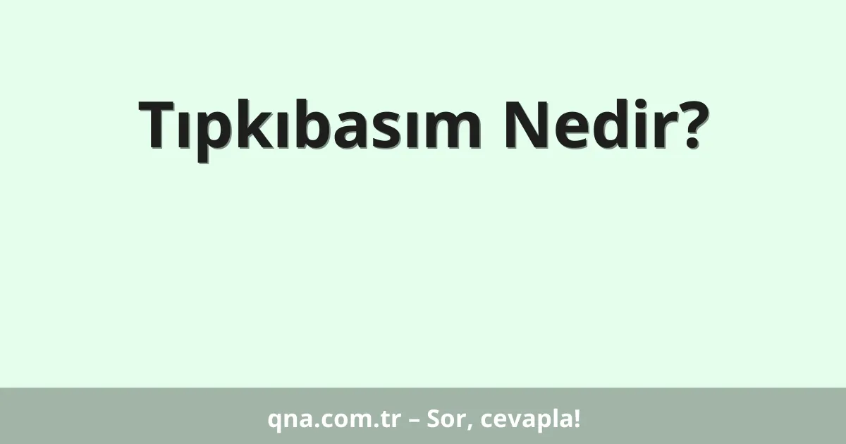 Tıpkıbasım Nedir?