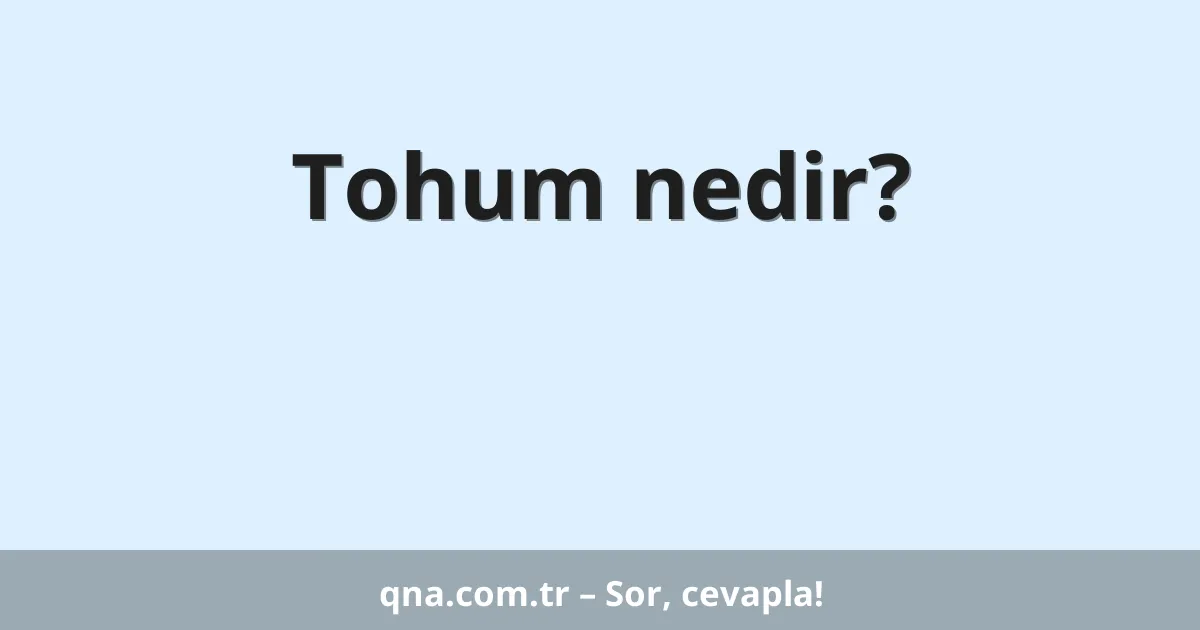 Tohum nedir?