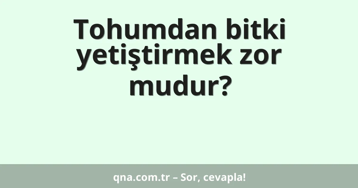 Tohumdan bitki yetiştirmek zor mudur?