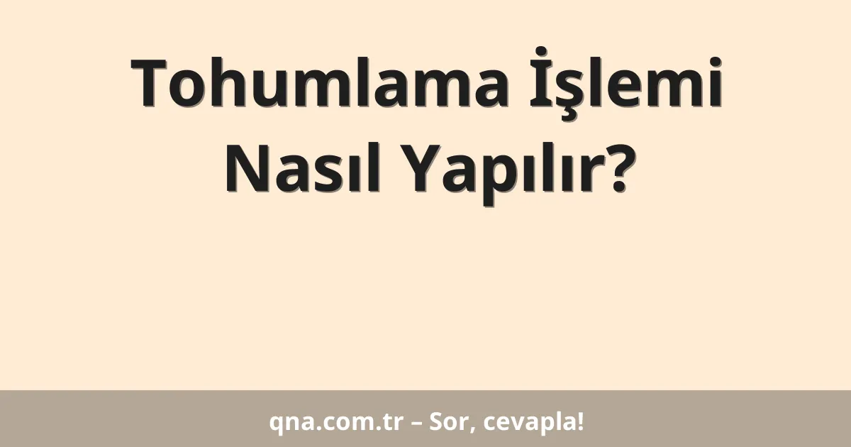 Tohumlama İşlemi Nasıl Yapılır?