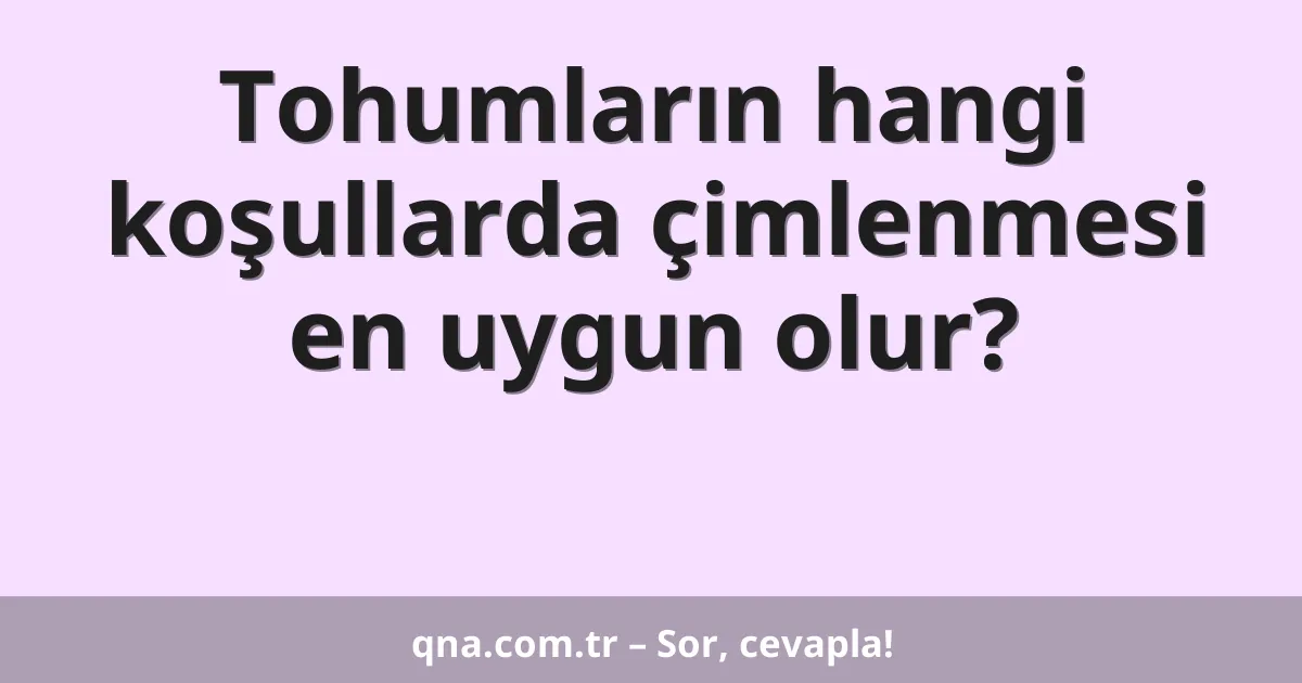 Tohumların hangi koşullarda çimlenmesi en uygun olur?