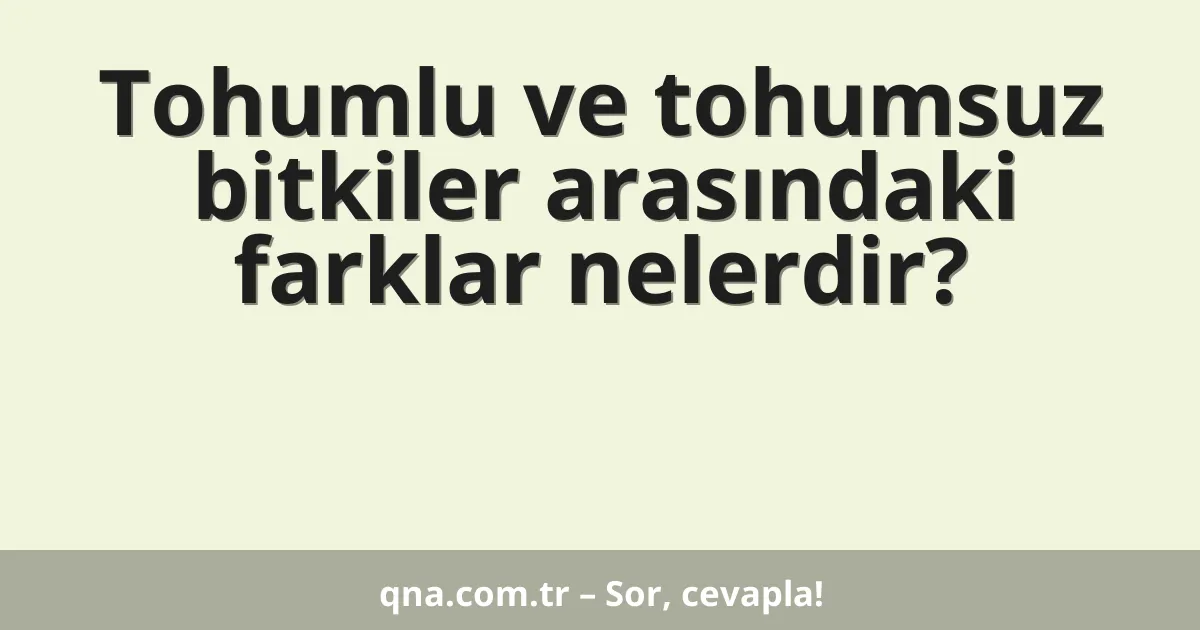 Tohumlu ve tohumsuz bitkiler arasındaki farklar nelerdir?