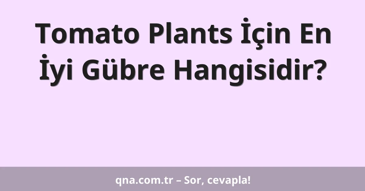 Tomato Plants İçin En İyi Gübre Hangisidir?
