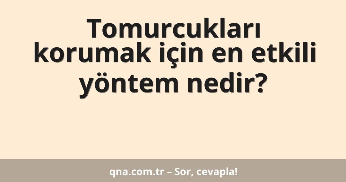 Tomurcukları korumak için en etkili yöntem nedir?