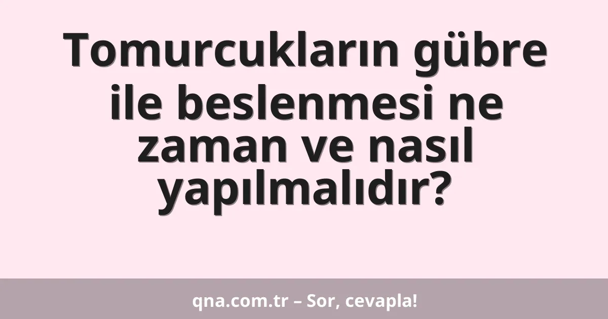 Tomurcukların gübre ile beslenmesi ne zaman ve nasıl yapılmalıdır?