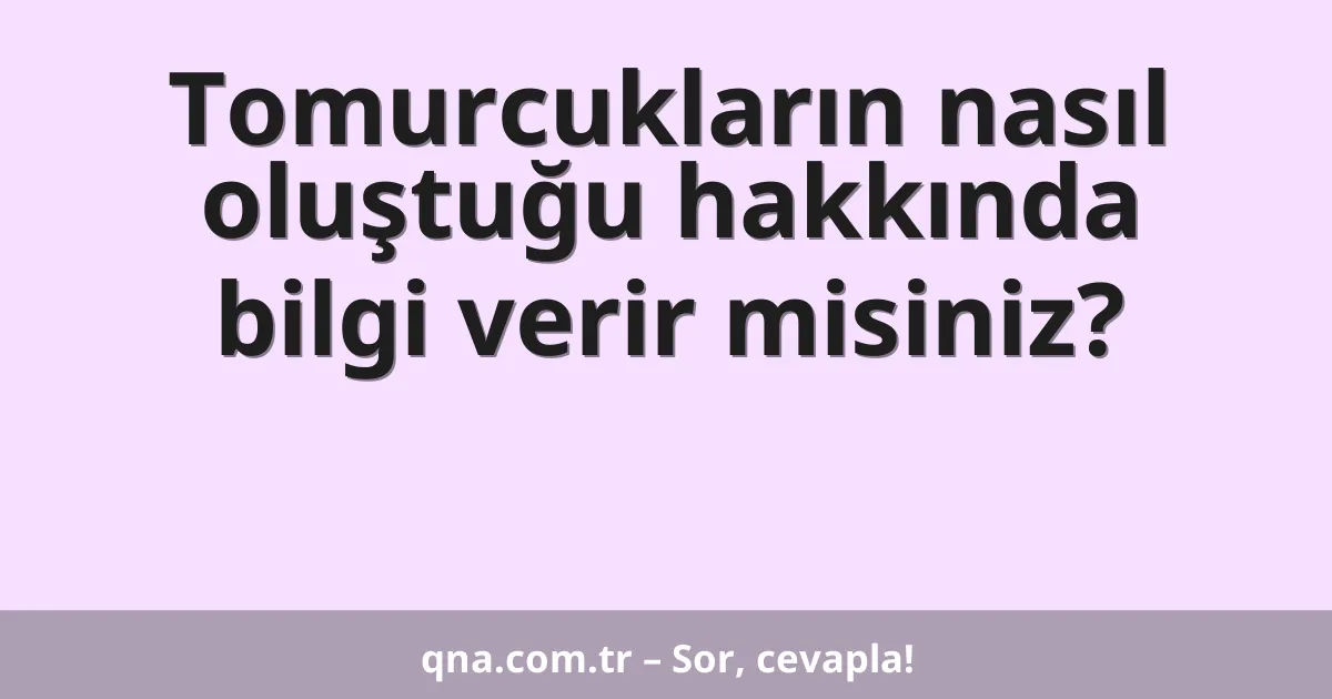 Tomurcukların nasıl oluştuğu hakkında bilgi verir misiniz?