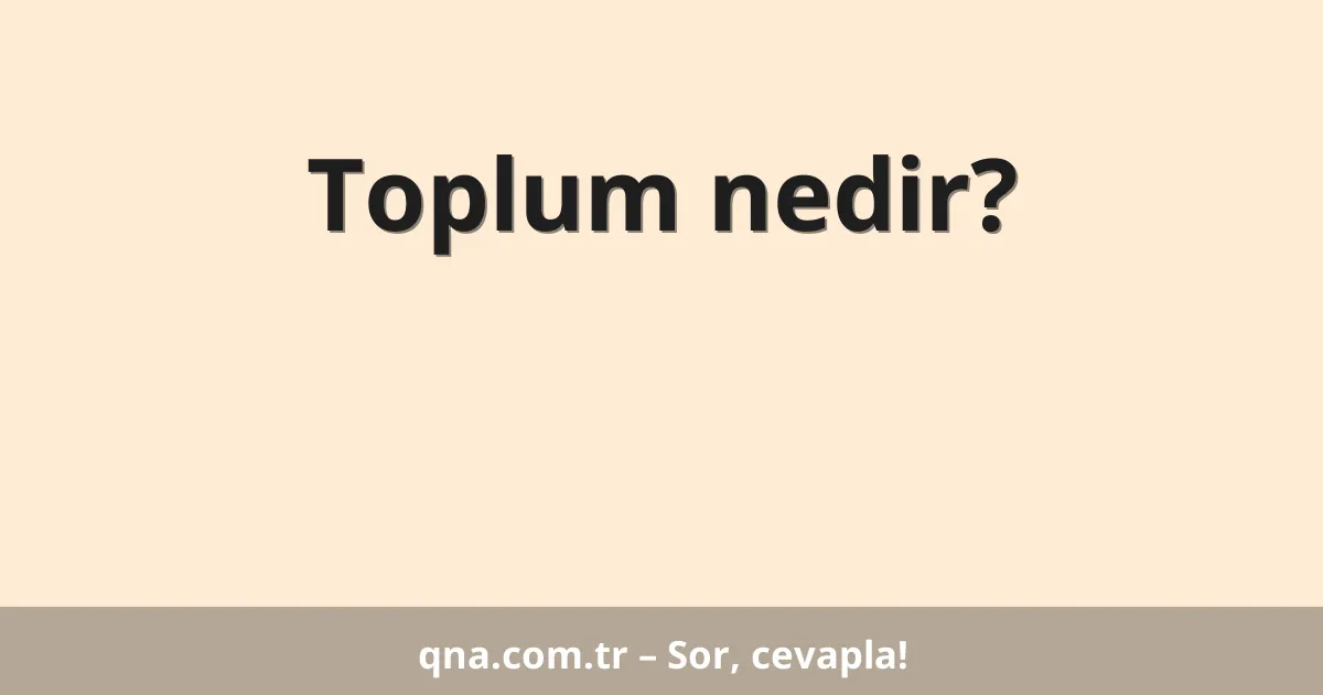 Toplum nedir?