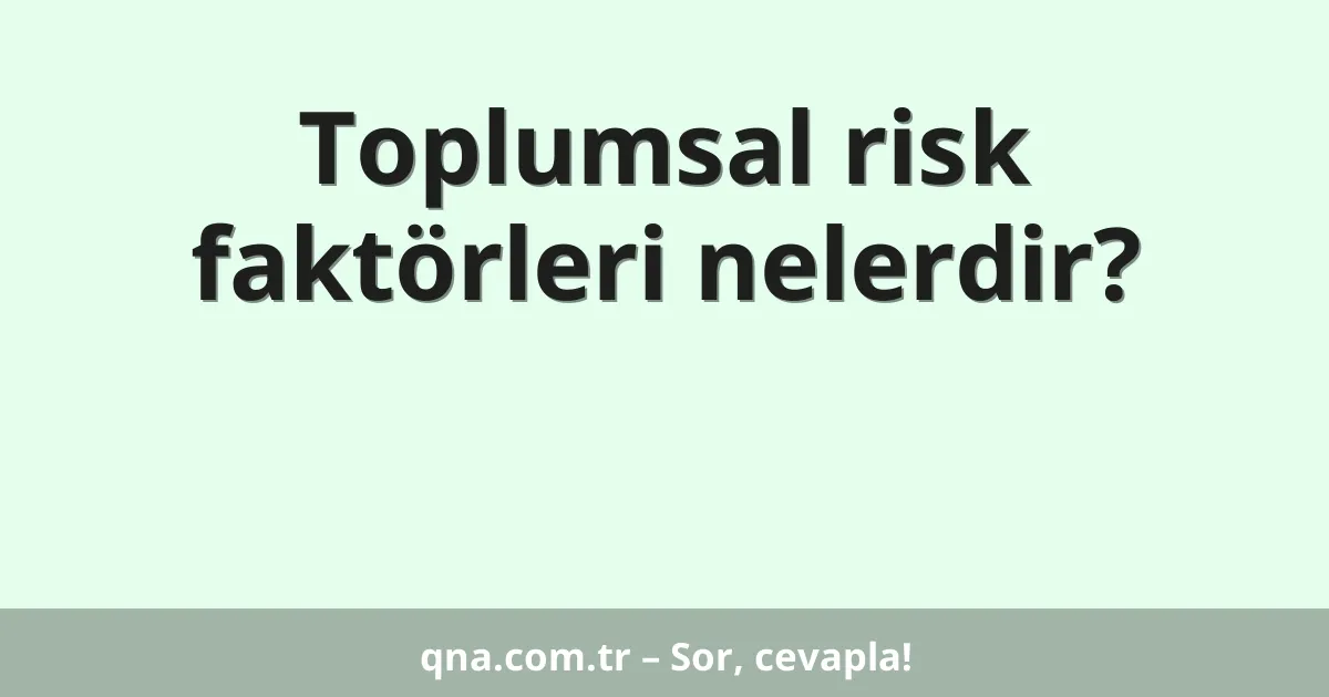Toplumsal risk faktörleri nelerdir?