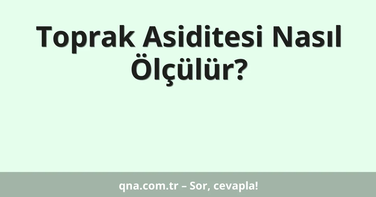 Toprak Asiditesi Nasıl Ölçülür?