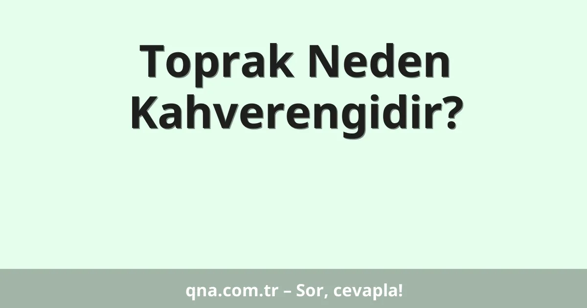 Toprak Neden Kahverengidir?
