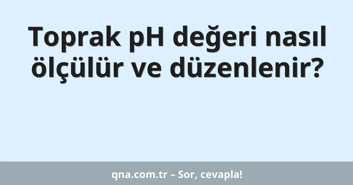 Toprak pH değeri nasıl ölçülür ve düzenlenir?