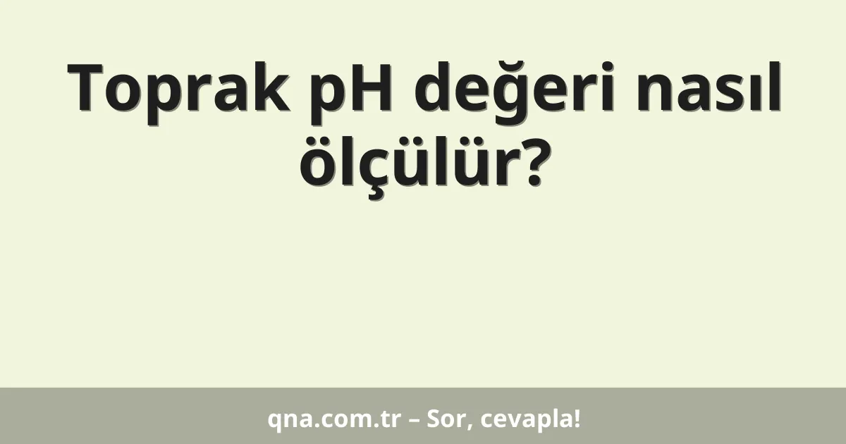 Toprak pH değeri nasıl ölçülür?