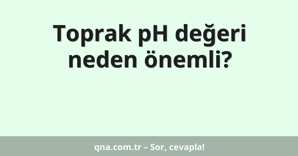 Toprak pH değeri neden önemli?
