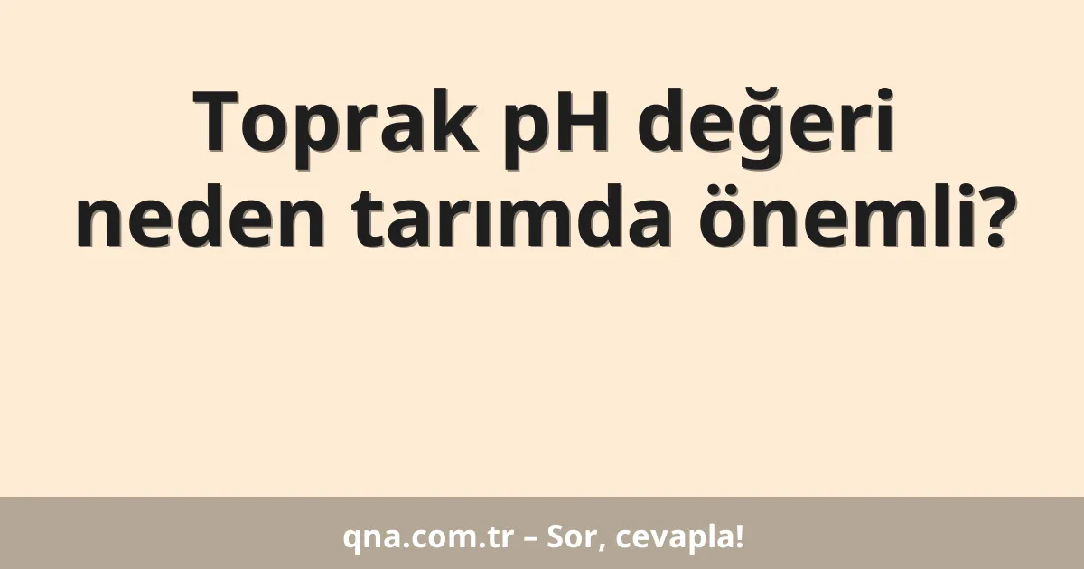 Toprak pH değeri neden tarımda önemli?