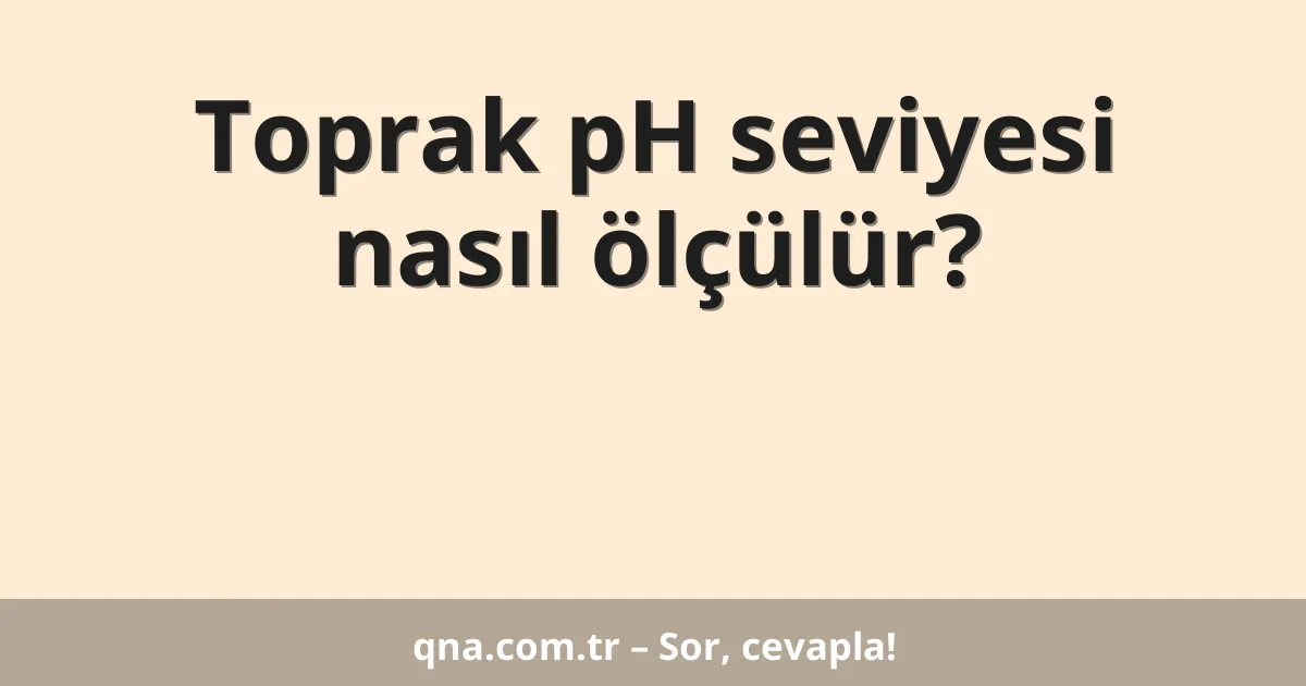Toprak pH seviyesi nasıl ölçülür?