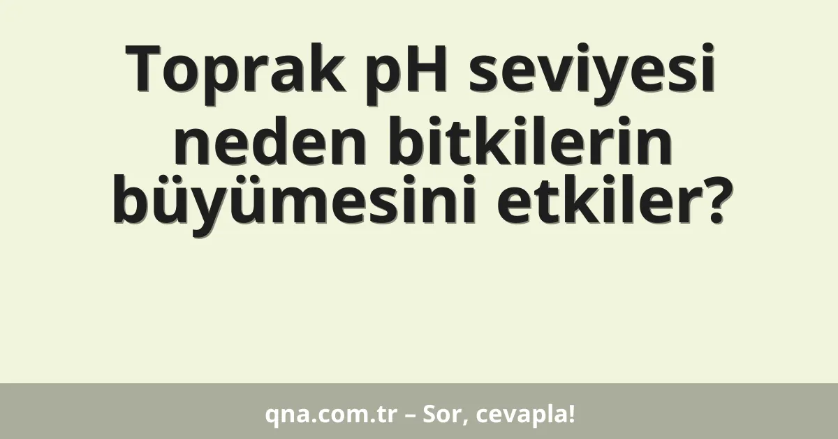 Toprak pH seviyesi neden bitkilerin büyümesini etkiler?
