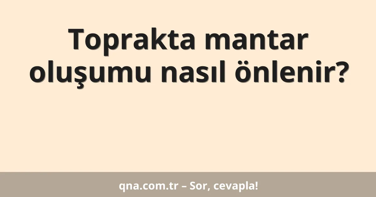 Toprakta mantar oluşumu nasıl önlenir?