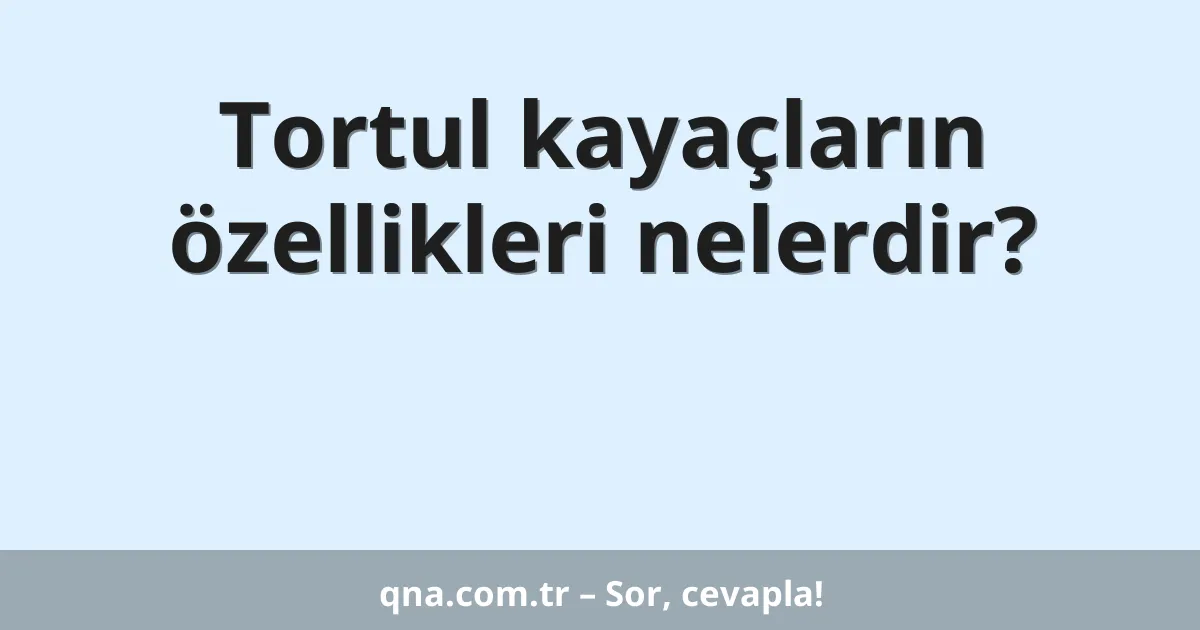 Tortul kayaçların özellikleri nelerdir?