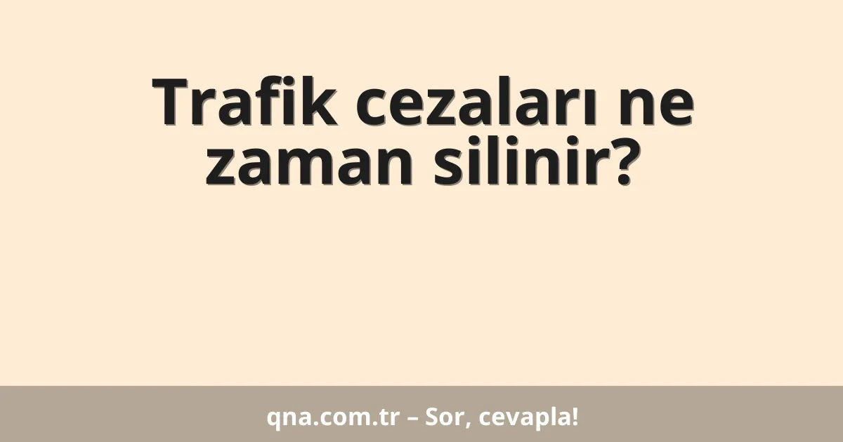 Trafik cezaları ne zaman silinir?