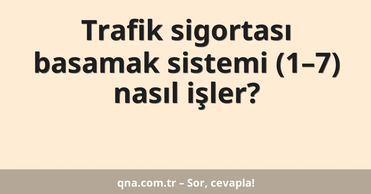 Trafik sigortası basamak sistemi (1–7) nasıl işler?